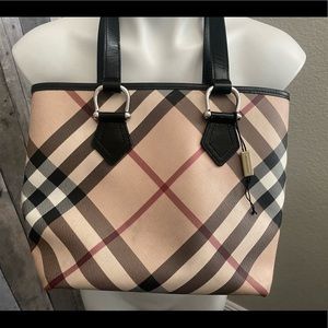 Small Burberry Nova Check tote. Great condition.